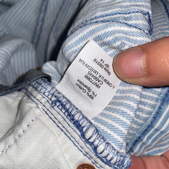 J. Crew Blue & White Pin Stripe Toothpick Zip Ankle Skinny Jeans Women's Size 29 - Picture 7 of 7